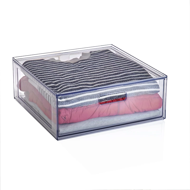 Mainstays transparent plastique brillant tiroir placard grande taille, taille adulte dimension: 14" L x 13.78" W x 5.5" H