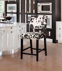 Tabouret de comptoir Noah imprimé vache noire