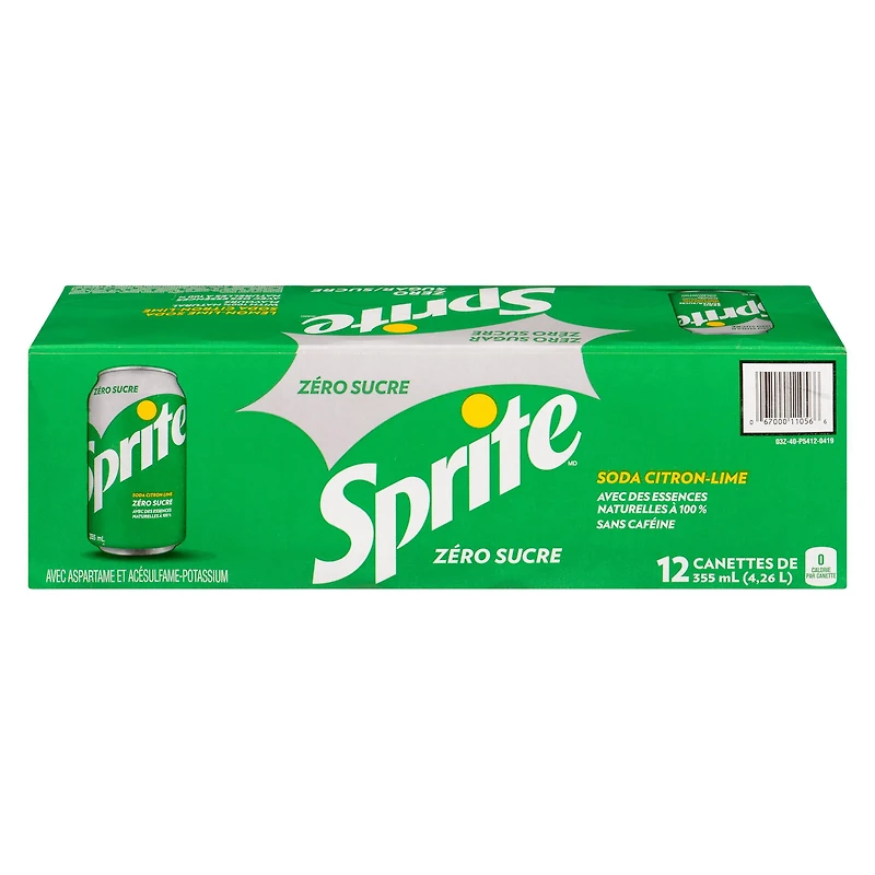 Sprite Zéro Fridge Pack Cannettes, 355 mL, 12 Pack 12 x 355 ml