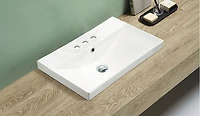 American Imaginations AI-29093 23,86 pouces W 15,51 pouces D Dessus en céramique de couleur blanche pour 3H4 po. Robinet