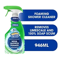 Scrubbing Bubbles® Mega Shower Foamer Spray, Removes Soap Scum from Tubs, Shower Walls and More, Rainshower Scent, 946mL, 946mL, Rainshower Scent