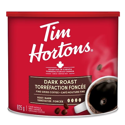 Café de mouture fine de Tim Hortons à torréfaction foncée 825 g
