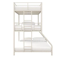 DHP Everleigh Triple Metal Bunk Bed, Twin/Twin/Full, Off White