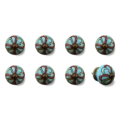 KNOB-IT POIGNÉES PEINTE À LA MAIN EN CÉRAMIQUE (8 pqt)  K000001