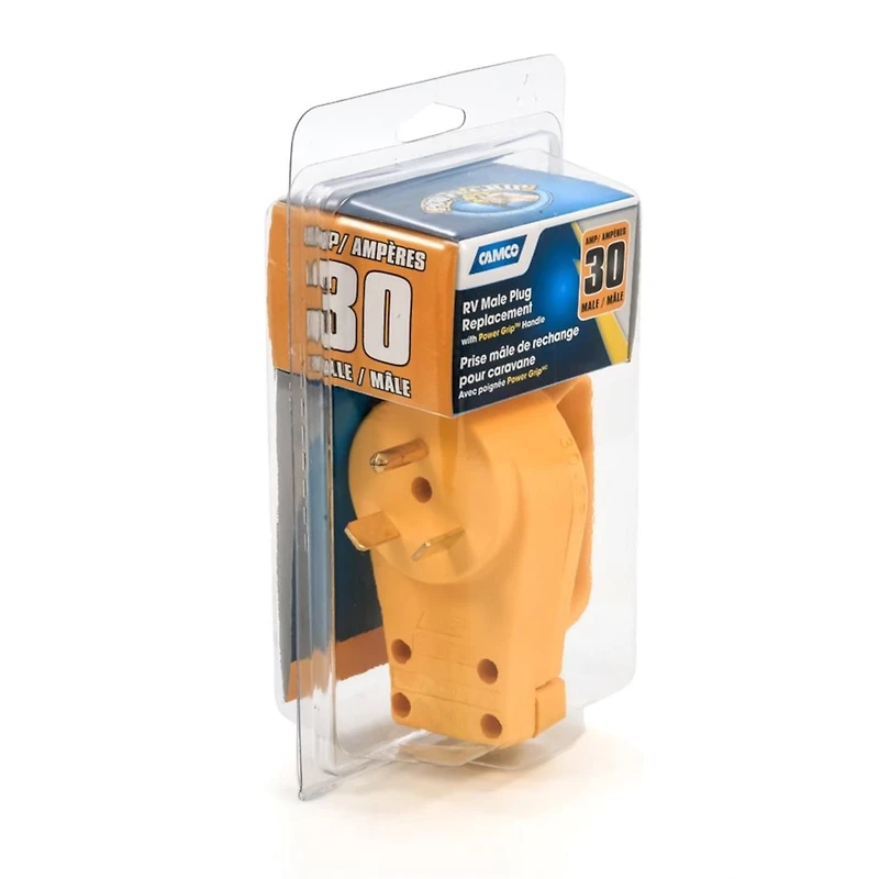 Camco 30 Amp Power Grip Replacement Male Plug 125V / 3750W