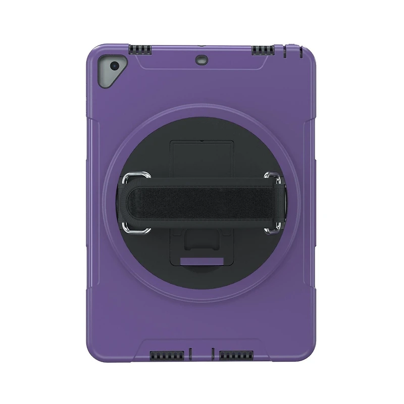 CTA Digital Protective Case with Built-in 360-degree Rotatable Grip Kickstand for iPad 7th and 8th Gen 10.2-in, iPad Air 3 and iPad Pro 10.5-in - Purple