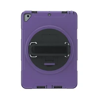 CTA Digital Protective Case with Built-in 360-degree Rotatable Grip Kickstand for iPad 7th and 8th Gen 10.2-in, iPad Air 3 and iPad Pro 10.5-in - Purple