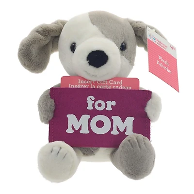 Peluche chiot pour la fête des mères avec porte-carte cadeau