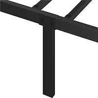 Fullfurnique Modern Metal Bed Frame with Arched Headboard and Footboard, Queen, Black