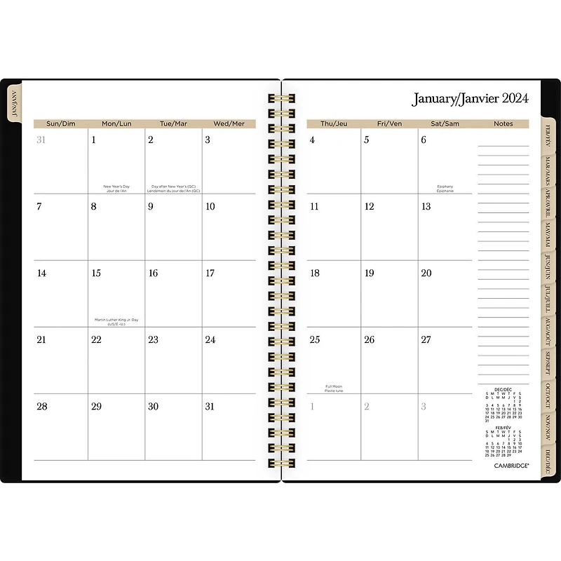 Cambridge® Small Weekly/Monthly Panthera Printed Poly Planner, Planner