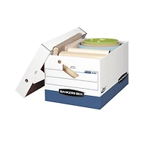 Bankers Box® Presto™  boîte de rangement - Lettre/Légal - Blanc/Bleu - 6 paquet - À charge lourde