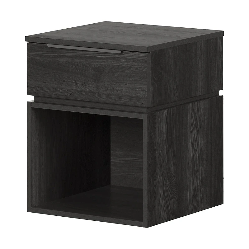 South Shore Hourra 1-Drawer Nightstand for Child, in Gray Oak