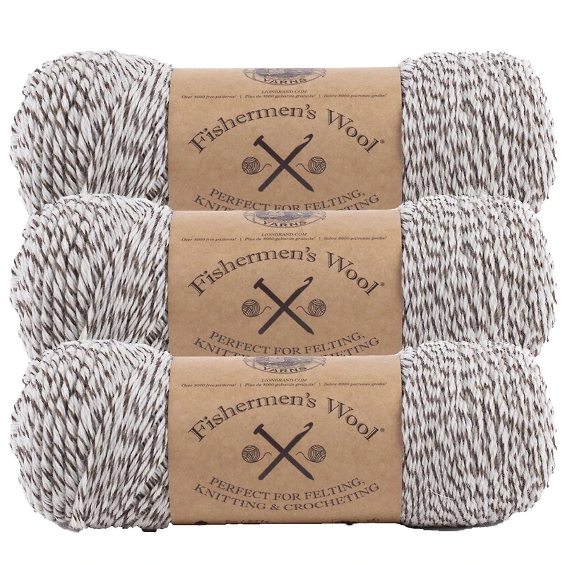 Fil Lion Brand Fishermen's Wool #4 Moyen Fil de Laine 227g / 425m 3-Paquet