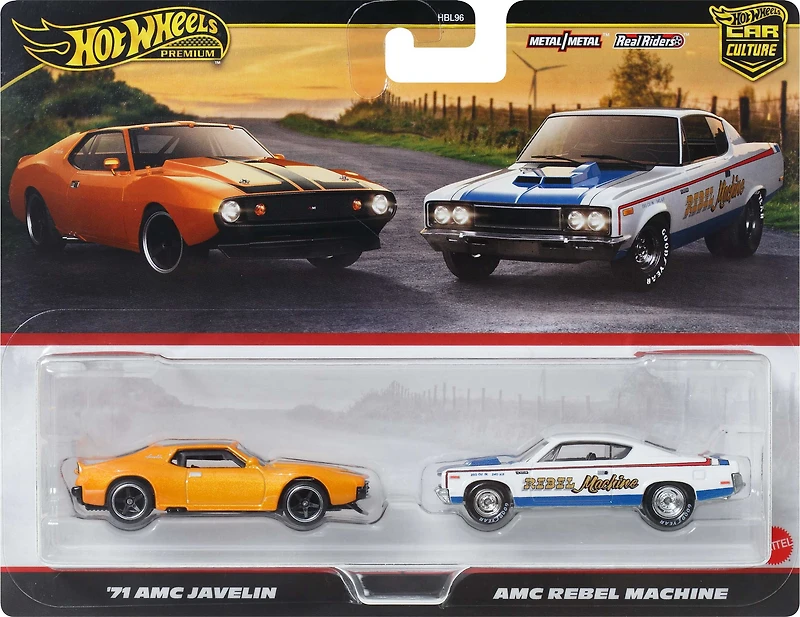 Hot Wheels-Car Culture-Coffret Premium 2 véhicules, 71 AMC Javelin