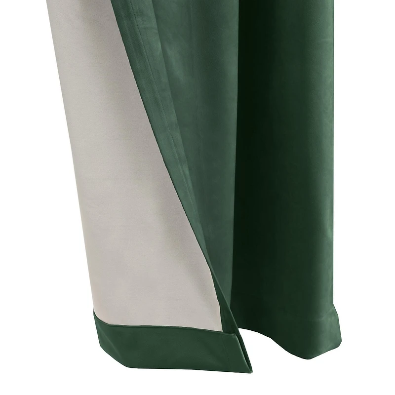 Loft Living Sicily Room Darkening Dual Header Single Curtain Panel 50 x 84 in Dark Green