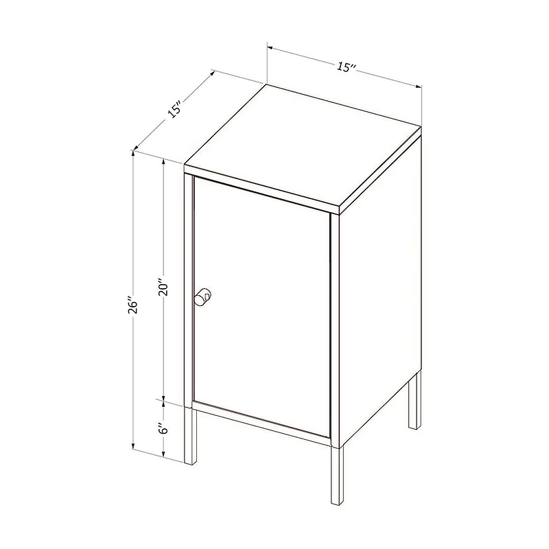 Table de chevet avec porte en métal de la collection Dylane South Shore