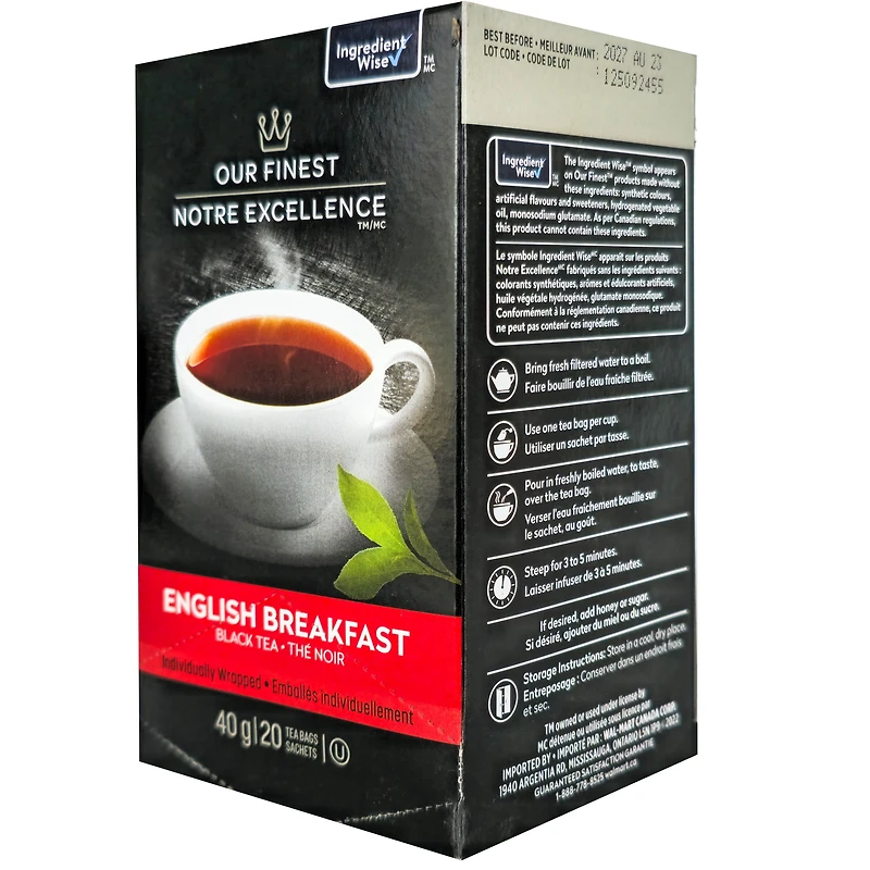 Thé noir English Breakfast Notre Excellence 40 g x 20 sachets
