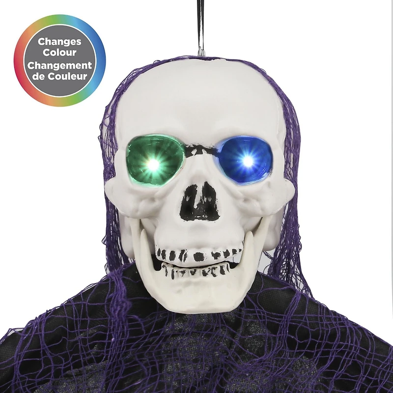 7 FT Hanging Lighted Ghost - Purple