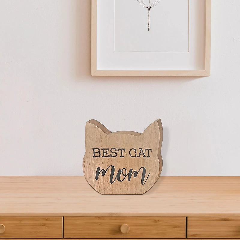 Signe De Tête De Chat En Bois Meilleur Chat Maman