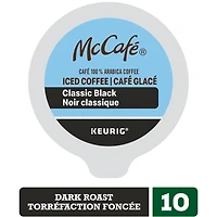 McCafé café glacé Noir classique, torréfaction foncée, capsules K-Cup. 10 unités