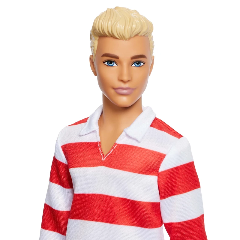 Barbie-Poupée Ken Fashionistas-avec haut à rayures rouges et short