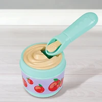 My Sweet Baby – Ensemble Repas avec Poupée Bébé 14 pouces, Tenue Grise, 12 Pièces