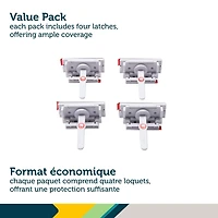 Loquets Adhesifs pour armoires et tiroirs de Safety 1st - pqt de 4 Protection bébé