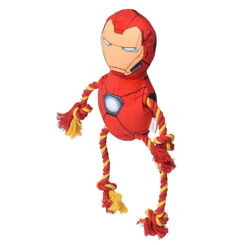 Jouet pour chien en corde en peluche avec couineur Iron Man