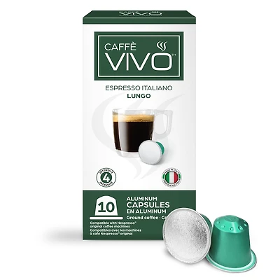 Caffè VIVO Espresso Italiano Lungo (10 Nepresso Compatible Capsules)