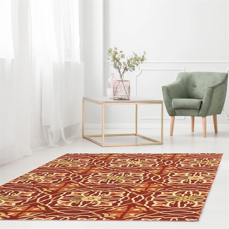 5X7 TRIO IKAT IVORY - FRENCH