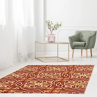 5X7 TRIO IKAT IVORY - FRENCH