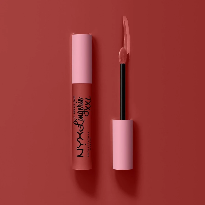 NYX PROFESSIONAL MAKEUP, Rouge à lèvres liquide Lip Lingerie XXL, Fini Mat, Formule végane - TURN ON (Pêche chaîr) Rouge à lèvres liquide
