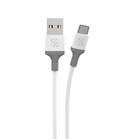 Scosche CA4WG-SP Strikeline USB-A to USB-C Charge & Sync Cable 4-ft. White/Gray, 4ft Cable for USB-C Devices