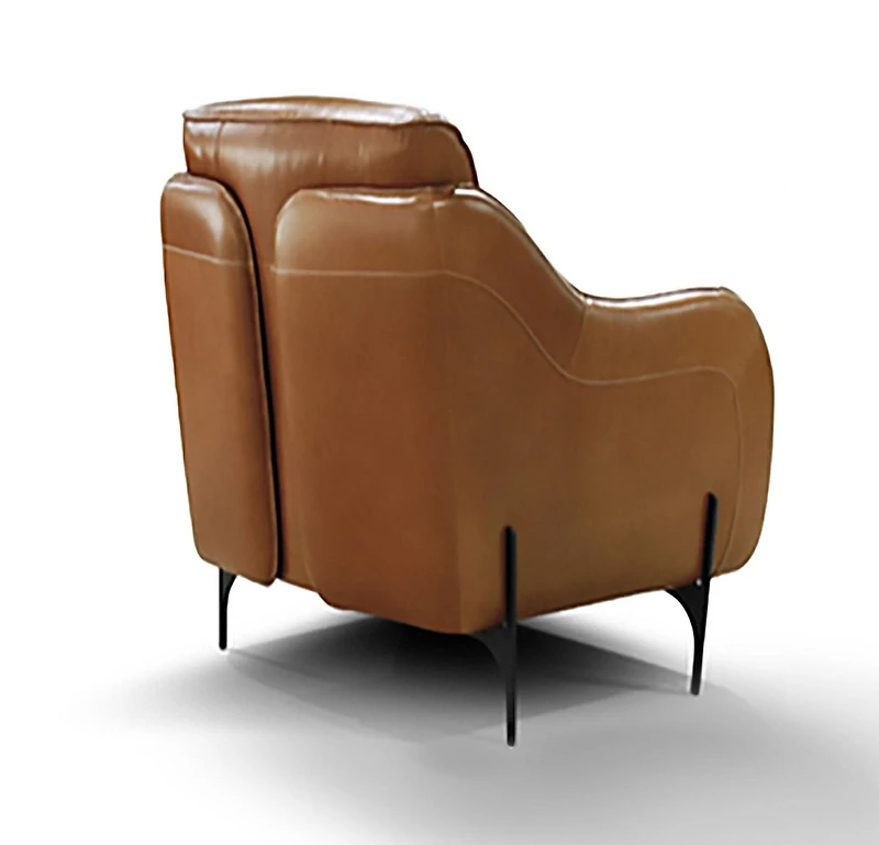 Topline Home Furnishings Fauteuil d'appoint, cuir de grain supérieur capuccino
