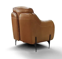 Topline Home Furnishings Fauteuil d'appoint, cuir de grain supérieur capuccino