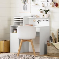 South Shore Crea Table de bricolage avec huche-Blanc solide