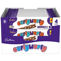 Cadbury Curly Wurly – Barres de caramel moelleux au chocolat, Paquet de 4 (86 g)