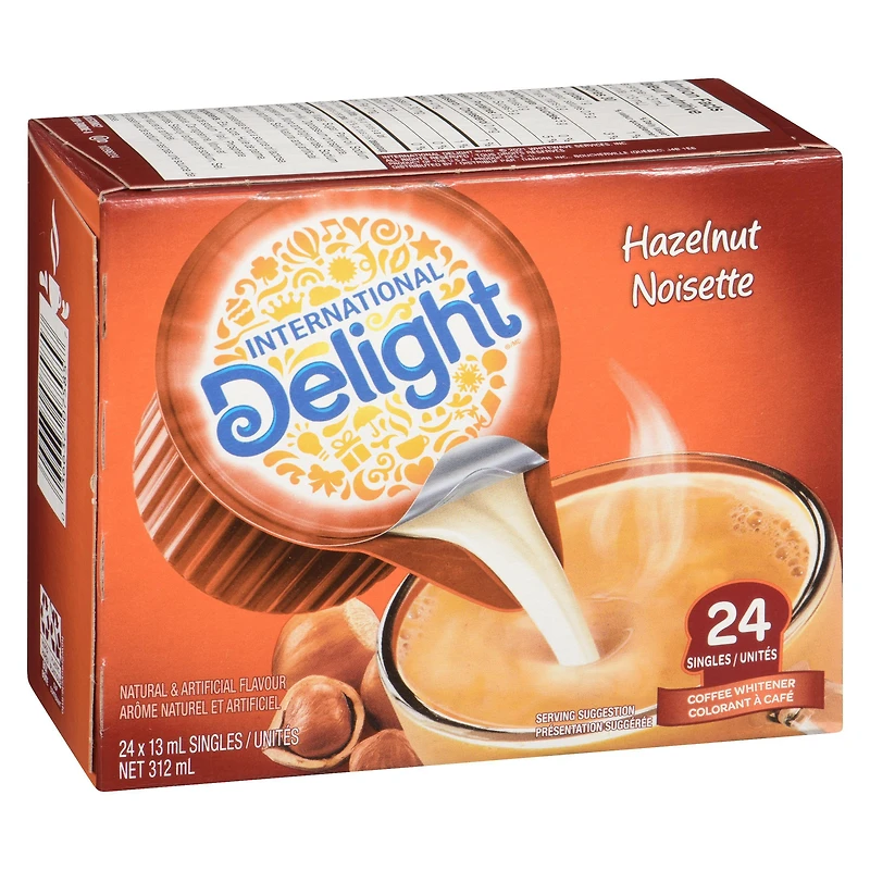 International Delight colorant à café, Noisette, Portion Individuelle, 24 portions