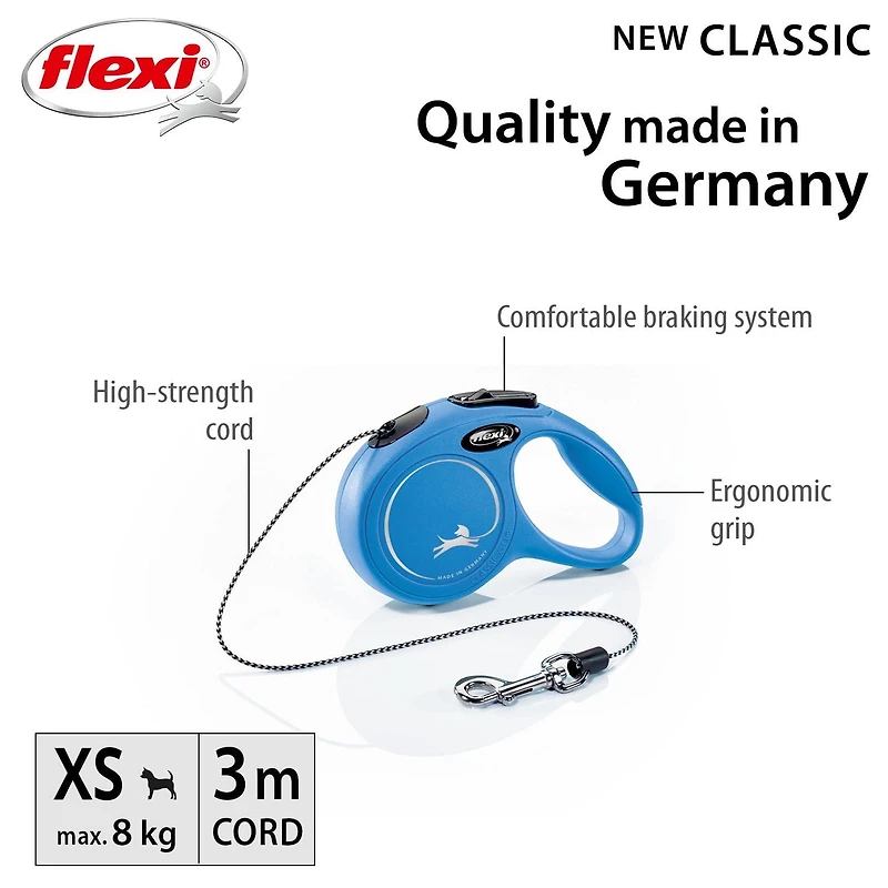 Flexi New Classic Corde Rétractable Chien Laisse 5m/16ft