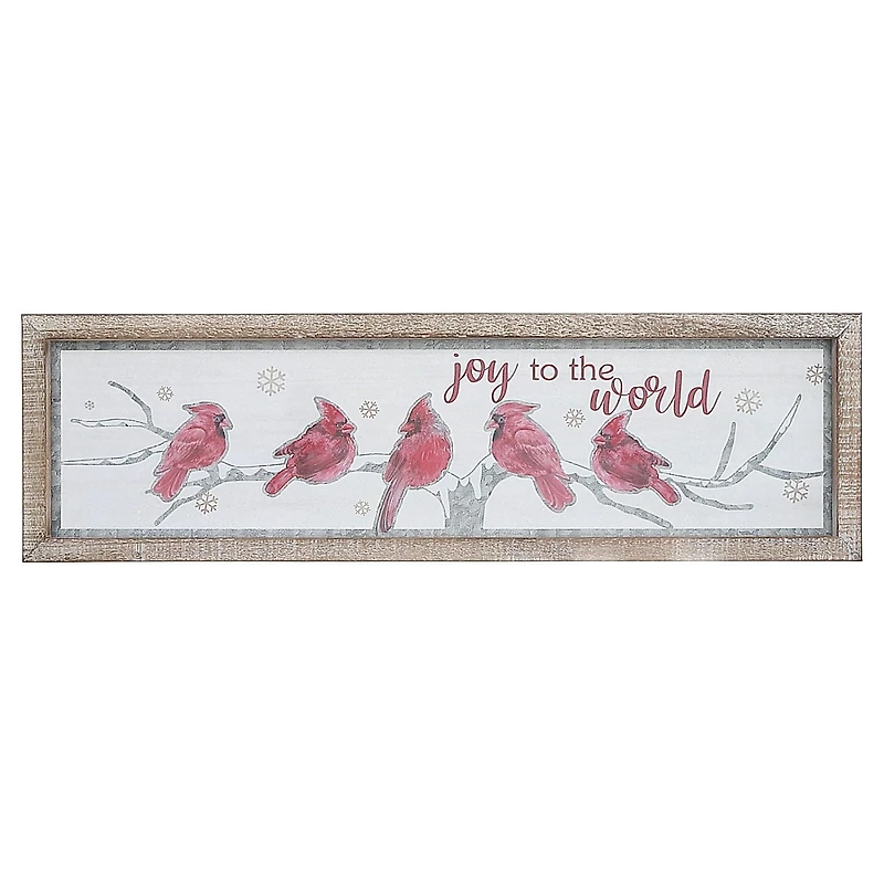 Framed Wooden Cardinal Wall Sign