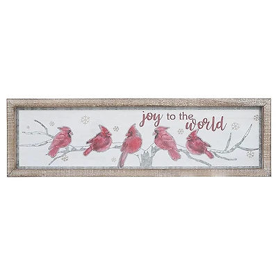 Framed Wooden Cardinal Wall Sign