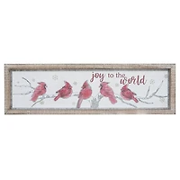 Framed Wooden Cardinal Wall Sign