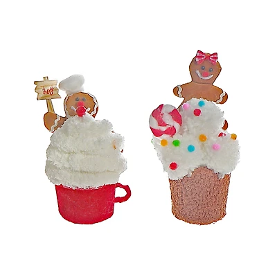 Décoration De Cupcake À Suspendre En Tissu (Assortiment) - Lot De 4