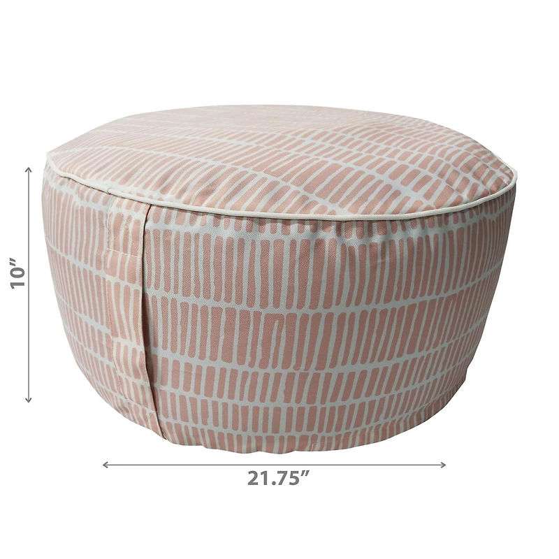 IH Casa Decor Cross Stripes Outdoor Inflatable Pouf Peach