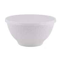 Mainstays 6-Piece Eco-Friendly Plastic Round Serving Bowl Set, Gray/White/Pink