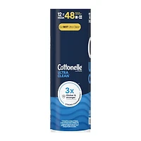 Cottonelle Ultra Clean Toilet Paper, 12 Mega Rolls, 284 Sheets per Roll