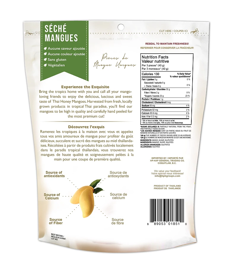 H&H Healthy & Happy Mangue au Miel Thaïlandaise Mangue Séchée
