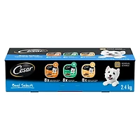 Nourriture humide pour chiens adultes CESAR pain classique en sauce Sélections de volaille - format variété 24x100g