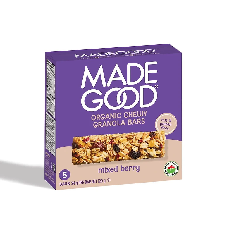 MadeGood Mixed Berry Granola Bars 5pk, 5 x 24 g