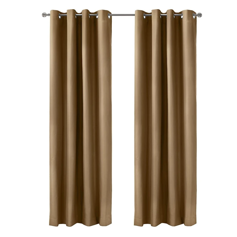Loft Living Augustow Blackout Grommet Single Curtain Panel 52 x 108 in Sand
